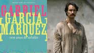 Capa do livro de Gabriel García Márquez (à esqu.) e cena da série da Netflix (à dir.) - Divulgação/Netflix