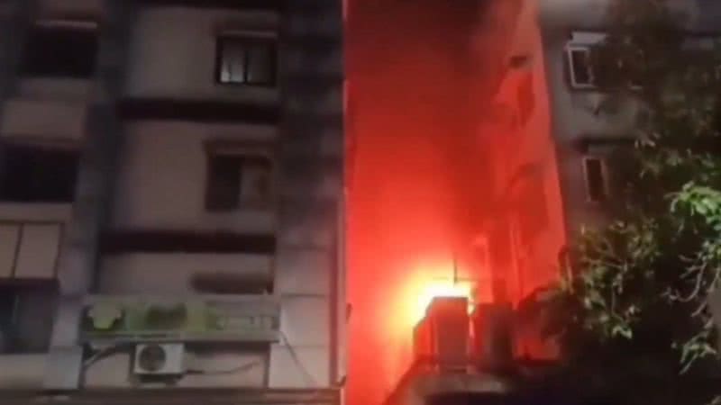 Registro em vídeo do momento do incêndio - Reprodução/Vídeo/Redes Sociais