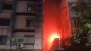 Registro em vídeo do momento do incêndio - Reprodução/Vídeo/Redes Sociais