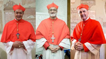 Os cardeais Pablo David, Cristóbal Romero e Àngel Artime - Getty Images