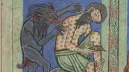 Ilustração medieval representando Jó, acometido de lepra - Domínio Público