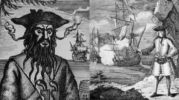 Antigas representações dos piratas Edward Teach, mais conhecido como Barba Negra, e Henry Every - Getty Images